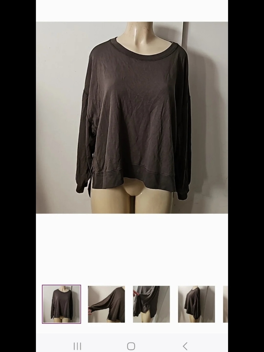 Basic Relaxed Crewneck Sweatshirt in Deep Charcoal
